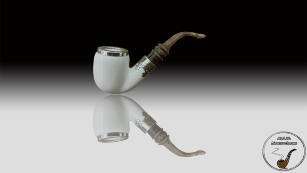 Ball Silver Bent Meerschaum Pipe - Image 3