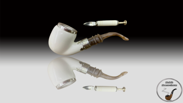 Ball Silver Bent Meerschaum Pipe
