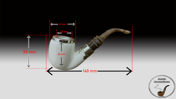 Ball Silver Bent Meerschaum Pipe - Image 5